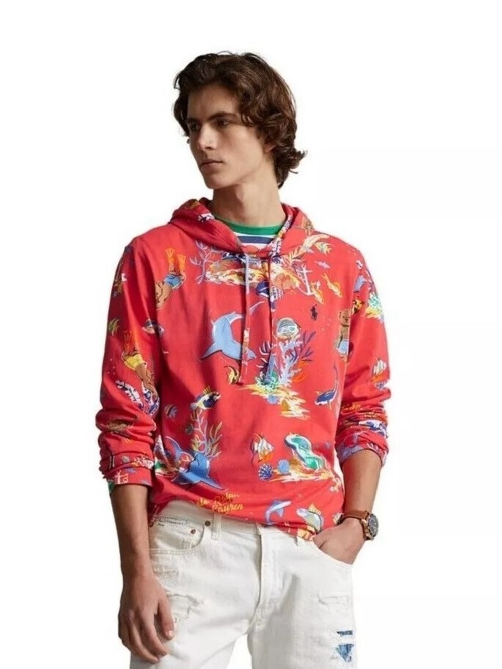 Ralph Lauren Nautical Polo Bear Graphic Hoodie
